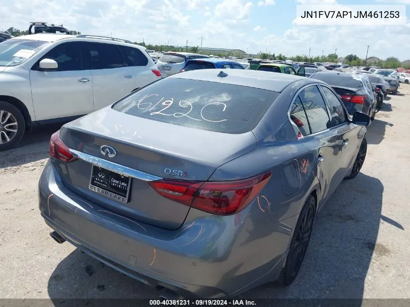 2018 Infiniti Q50 3.0T Red Sport 400 VIN: JN1FV7AP1JM461253 Lot: 40381231