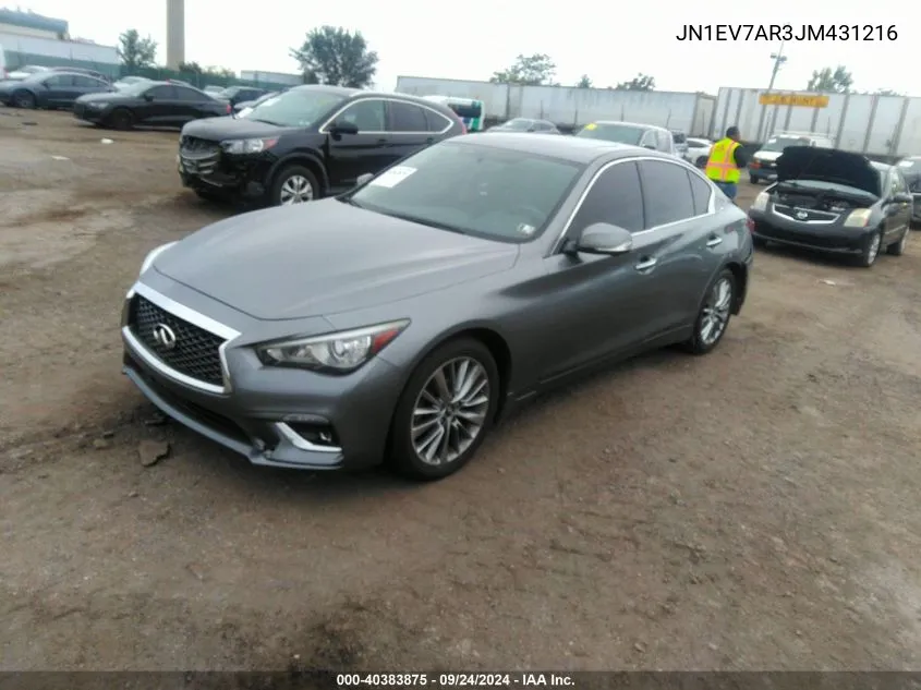 2018 Infiniti Q50 Luxe/Sport VIN: JN1EV7AR3JM431216 Lot: 40383875