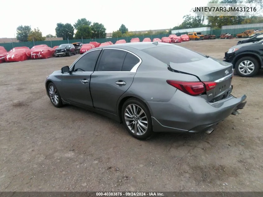 2018 Infiniti Q50 Luxe/Sport VIN: JN1EV7AR3JM431216 Lot: 40383875