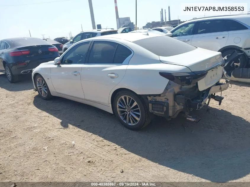 2018 Infiniti Q50 3.0T Luxe VIN: JN1EV7AP8JM358553 Lot: 40385867