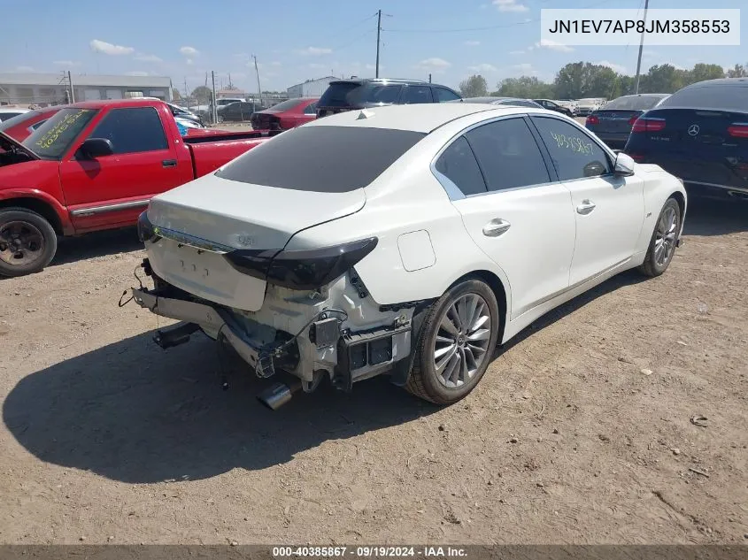 2018 Infiniti Q50 3.0T Luxe VIN: JN1EV7AP8JM358553 Lot: 40385867