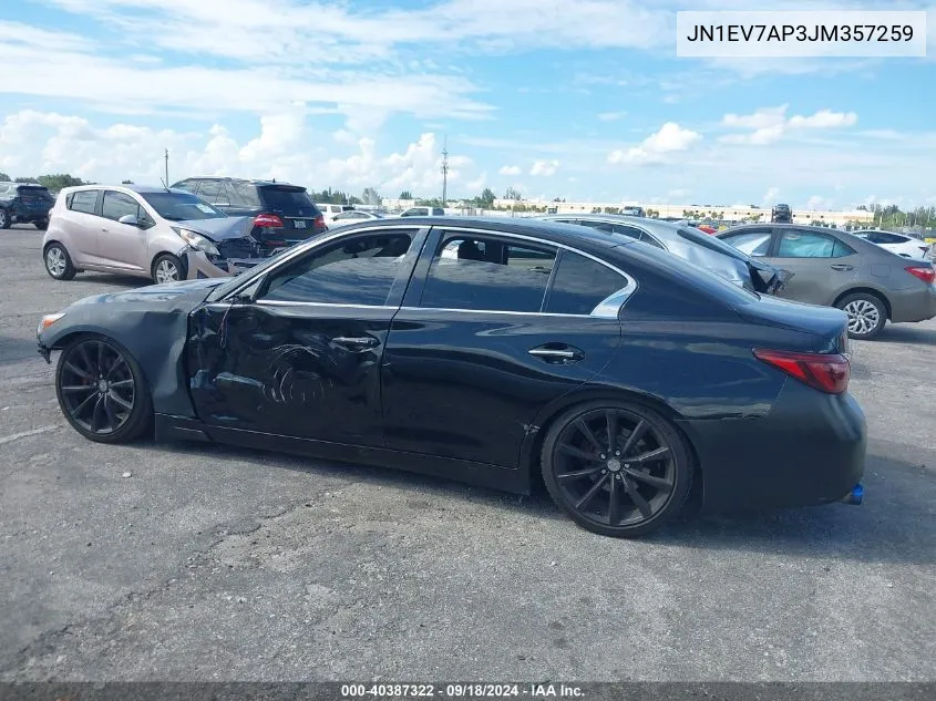 2018 Infiniti Q50 3.0T Sport VIN: JN1EV7AP3JM357259 Lot: 40387322