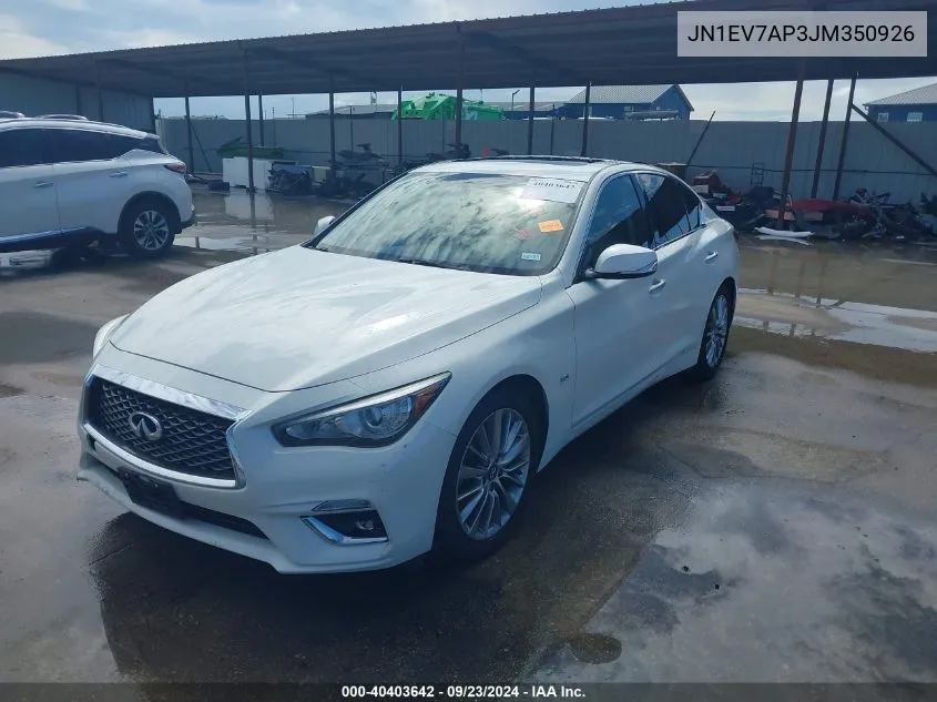 2018 Infiniti Q50 3.0T Luxe VIN: JN1EV7AP3JM350926 Lot: 40403642