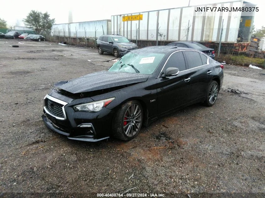 2018 Infiniti Q50 3.0T Red Sport 400 VIN: JN1FV7AR9JM480375 Lot: 40408764