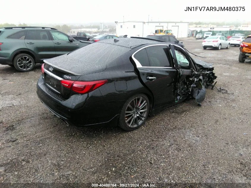 2018 Infiniti Q50 3.0T Red Sport 400 VIN: JN1FV7AR9JM480375 Lot: 40408764