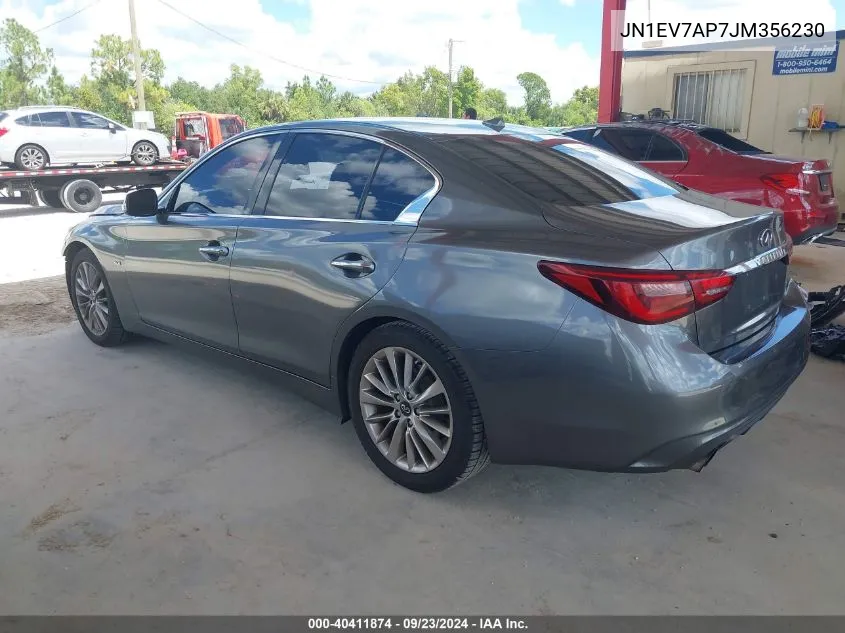 2018 Infiniti Q50 3.0T Luxe VIN: JN1EV7AP7JM356230 Lot: 40411874