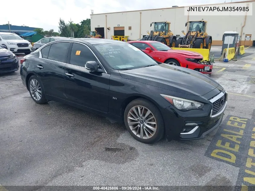 JN1EV7AP6JM354985 2018 Infiniti Q50 Luxe/Sport