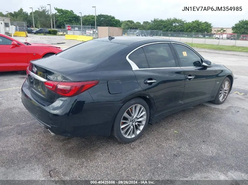 JN1EV7AP6JM354985 2018 Infiniti Q50 Luxe/Sport