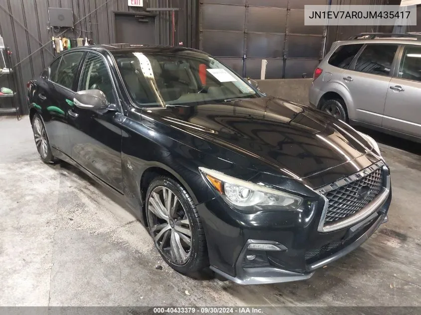 2018 Infiniti Q50 3.0T Sport VIN: JN1EV7AR0JM435417 Lot: 40433379