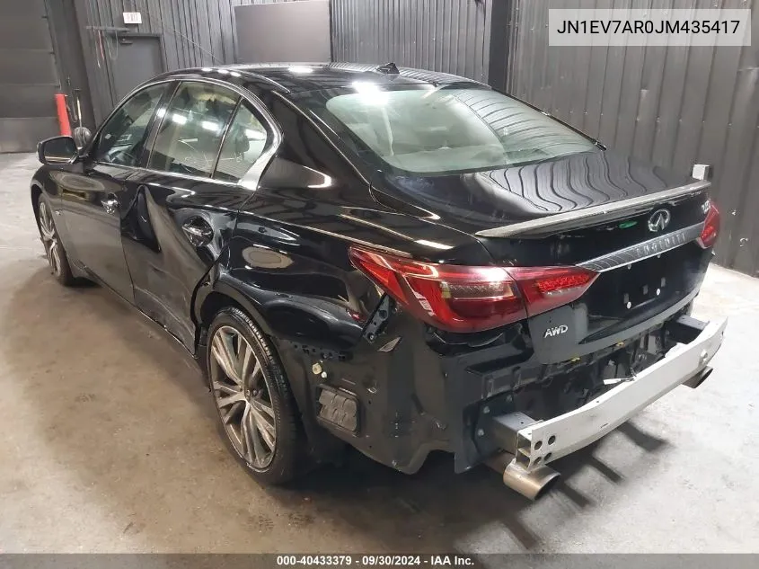 2018 Infiniti Q50 3.0T Sport VIN: JN1EV7AR0JM435417 Lot: 40433379