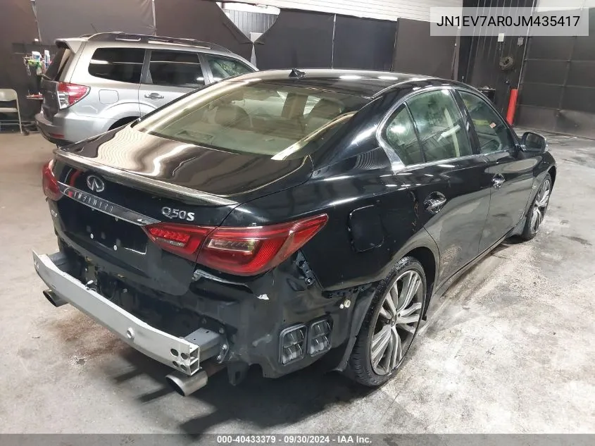 2018 Infiniti Q50 3.0T Sport VIN: JN1EV7AR0JM435417 Lot: 40433379