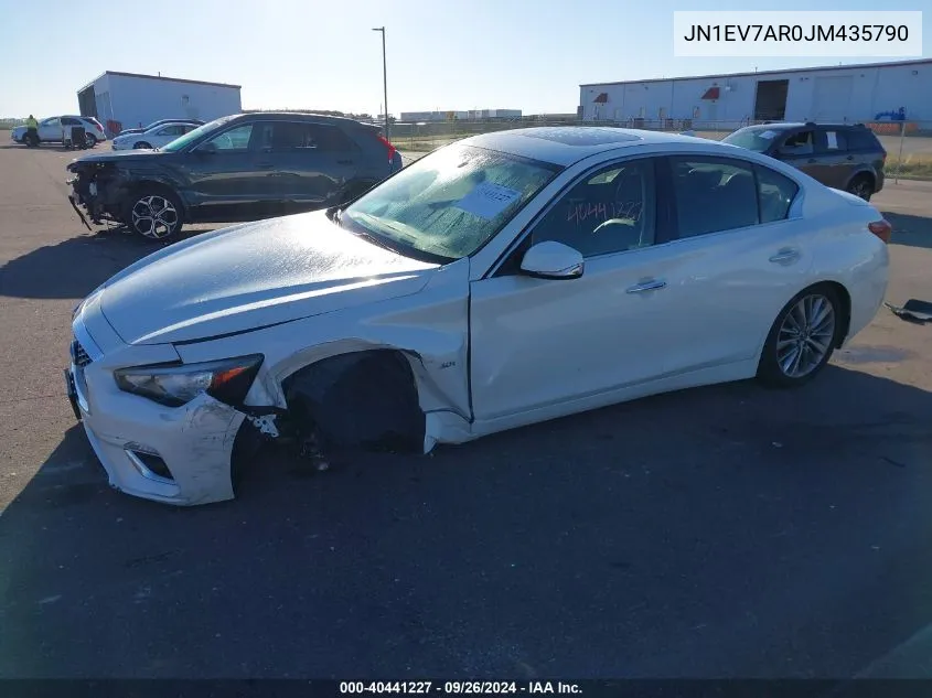 2018 Infiniti Q50 Luxe/Sport VIN: JN1EV7AR0JM435790 Lot: 40441227