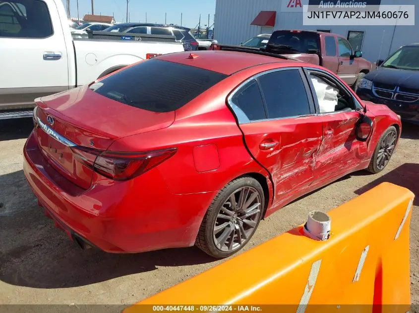 2018 Infiniti Q50 Red Sport 400 VIN: JN1FV7AP2JM460676 Lot: 40447448