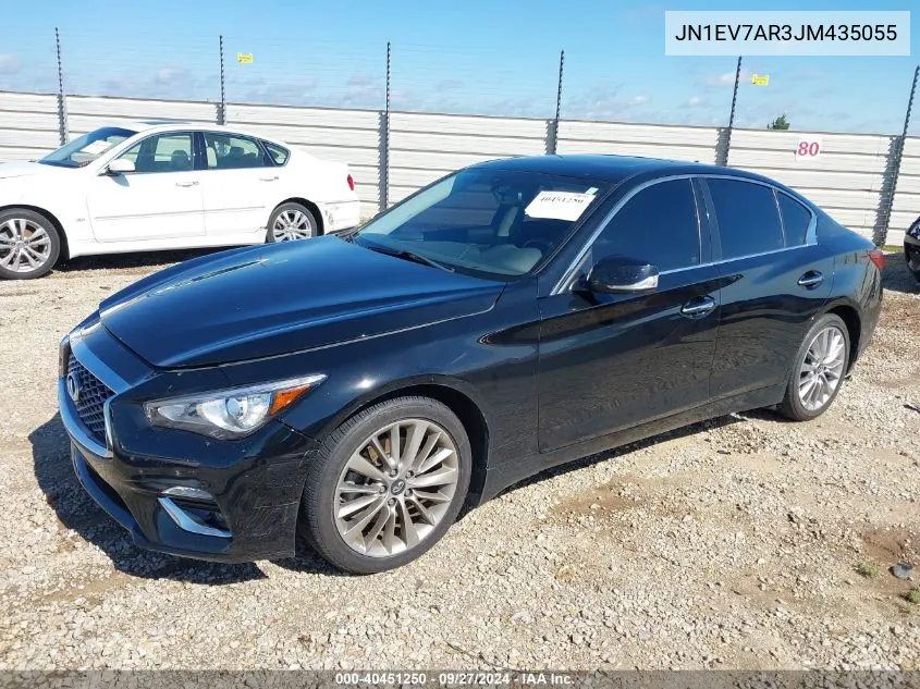 2018 Infiniti Q50 3.0T Luxe VIN: JN1EV7AR3JM435055 Lot: 40451250