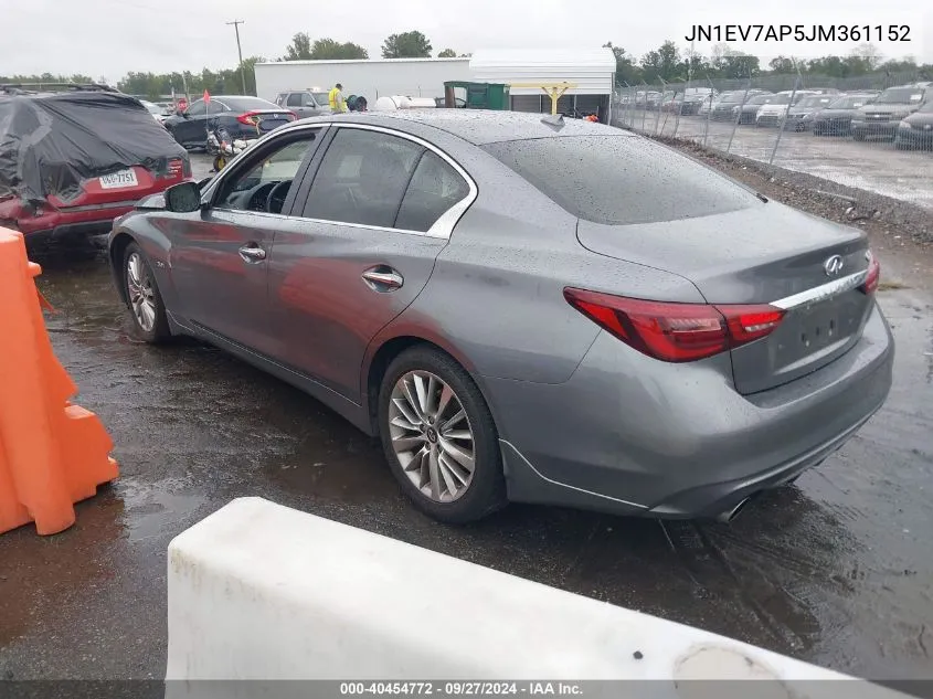 JN1EV7AP5JM361152 2018 Infiniti Q50 3.0T Luxe