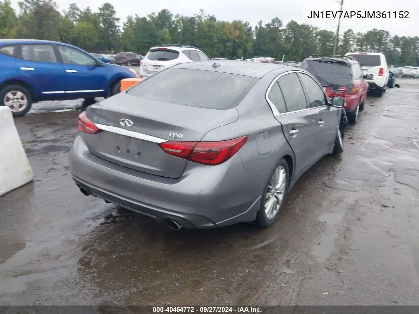 2018 Infiniti Q50 3.0T Luxe VIN: JN1EV7AP5JM361152 Lot: 40454772