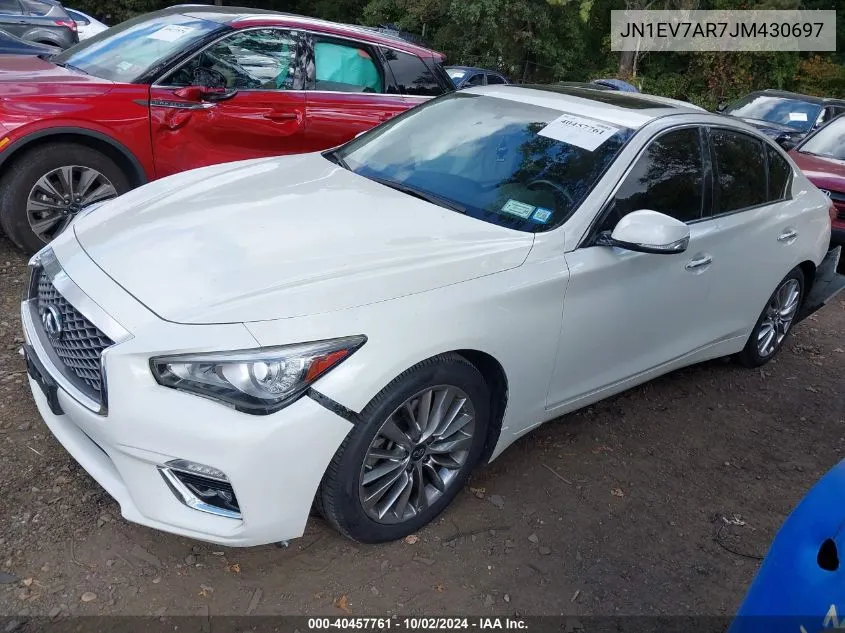 2018 Infiniti Q50 3.0T Luxe VIN: JN1EV7AR7JM430697 Lot: 40457761