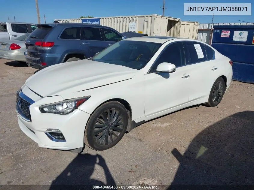 2018 Infiniti Q50 Luxe/Sport VIN: JN1EV7AP1JM358071 Lot: 40465433