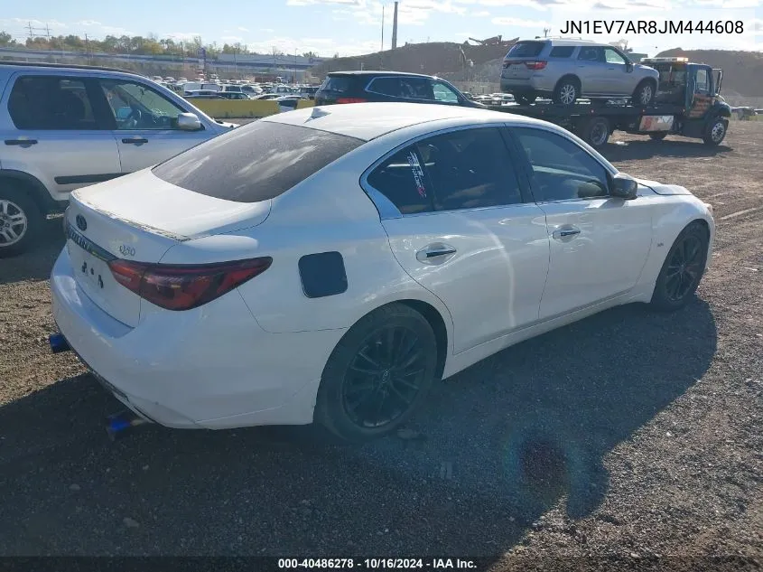 2018 Infiniti Q50 3.0T Luxe VIN: JN1EV7AR8JM444608 Lot: 40486278