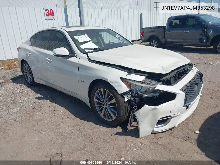 2018 Infiniti Q50 3.0T Luxe VIN: JN1EV7AP4JM353298 Lot: 40508556