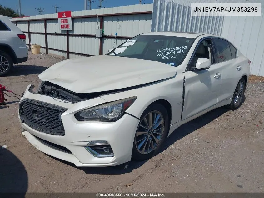 2018 Infiniti Q50 3.0T Luxe VIN: JN1EV7AP4JM353298 Lot: 40508556