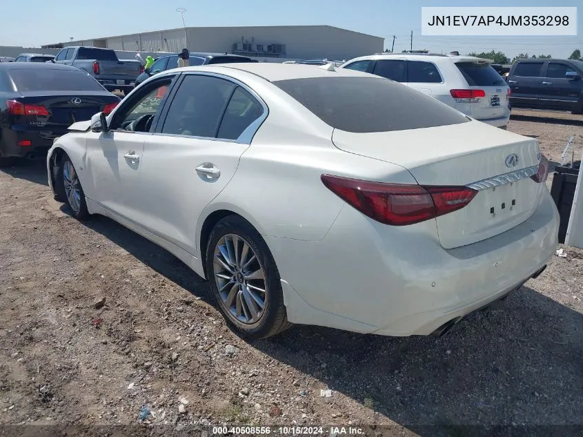 2018 Infiniti Q50 3.0T Luxe VIN: JN1EV7AP4JM353298 Lot: 40508556