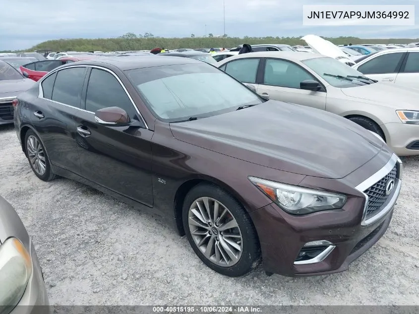 2018 Infiniti Q50 Luxe/Sport VIN: JN1EV7AP9JM364992 Lot: 40515195