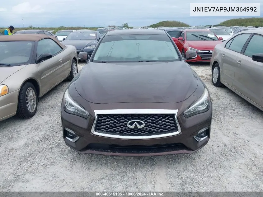 2018 Infiniti Q50 Luxe/Sport VIN: JN1EV7AP9JM364992 Lot: 40515195