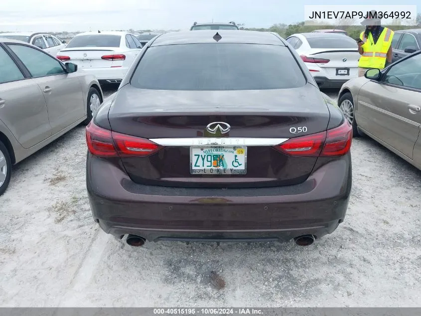 2018 Infiniti Q50 Luxe/Sport VIN: JN1EV7AP9JM364992 Lot: 40515195