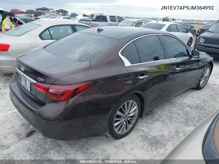 2018 Infiniti Q50 Luxe/Sport VIN: JN1EV7AP9JM364992 Lot: 40515195