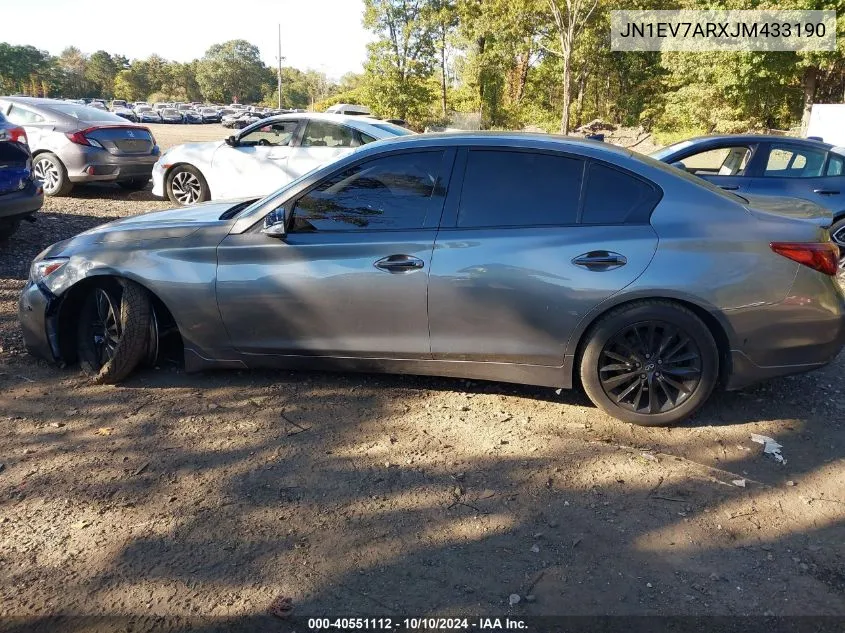 2018 Infiniti Q50 3.0T Luxe VIN: JN1EV7ARXJM433190 Lot: 40551112