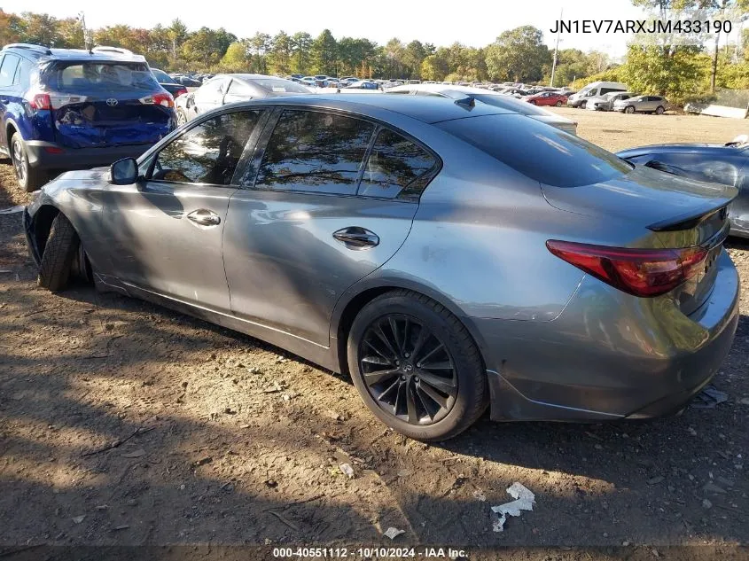 2018 Infiniti Q50 3.0T Luxe VIN: JN1EV7ARXJM433190 Lot: 40551112