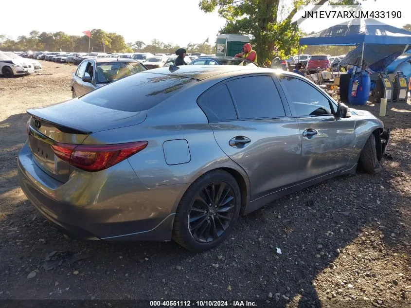 2018 Infiniti Q50 3.0T Luxe VIN: JN1EV7ARXJM433190 Lot: 40551112