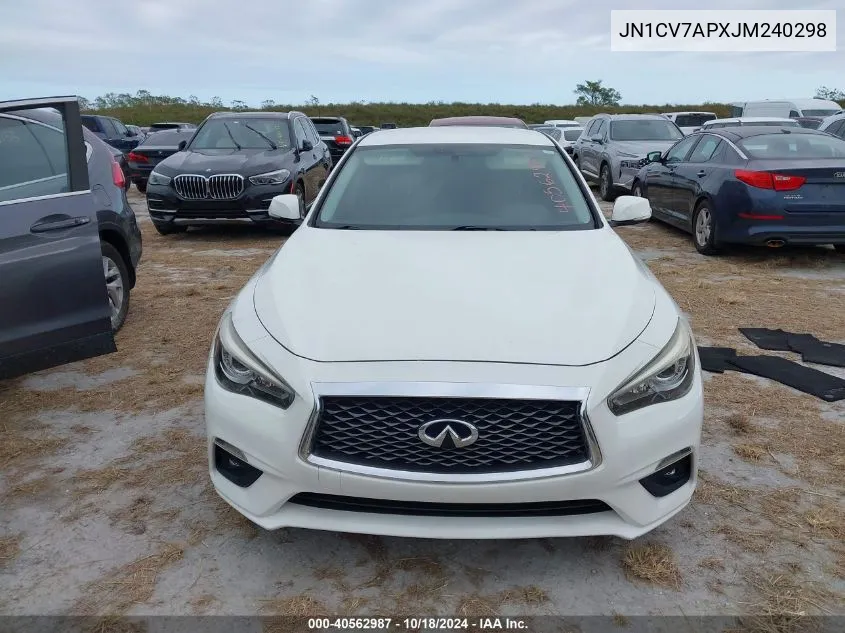 2018 Infiniti Q50 2.0T Pure VIN: JN1CV7APXJM240298 Lot: 40562987