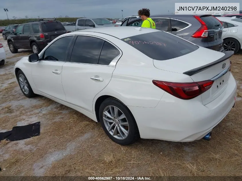 JN1CV7APXJM240298 2018 Infiniti Q50 2.0T Pure