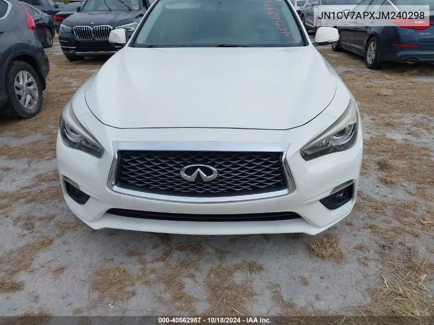 2018 Infiniti Q50 2.0T Pure VIN: JN1CV7APXJM240298 Lot: 40562987