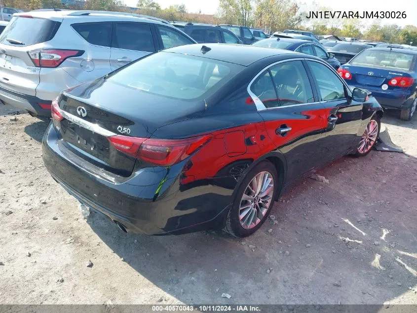 2018 Infiniti Q50 Luxe/Sport VIN: JN1EV7AR4JM430026 Lot: 40570043