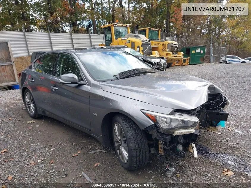 2018 Infiniti Q50 3.0T Luxe VIN: JN1EV7AR0JM431707 Lot: 40596957