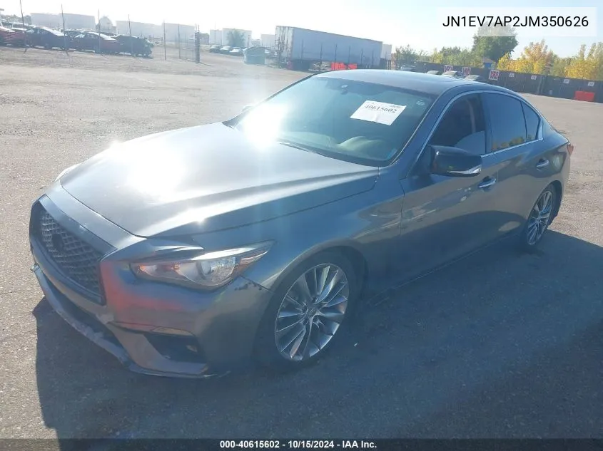 2018 Infiniti Q50 3.0T Luxe VIN: JN1EV7AP2JM350626 Lot: 40615602