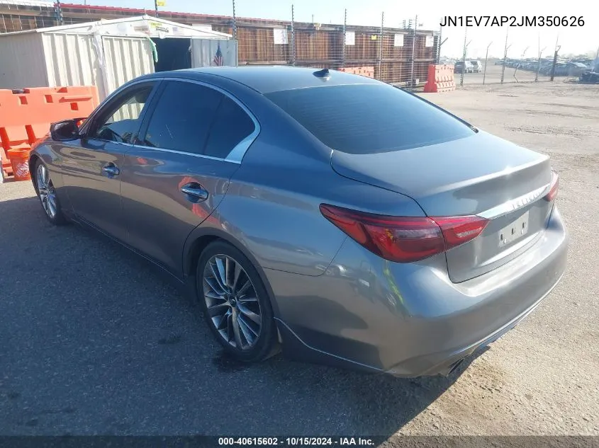 2018 Infiniti Q50 3.0T Luxe VIN: JN1EV7AP2JM350626 Lot: 40615602