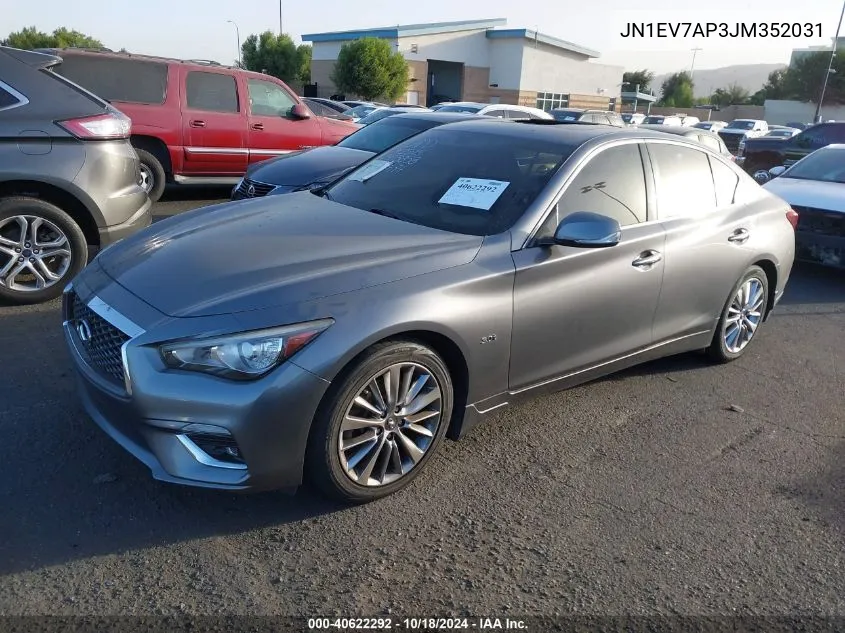 2018 Infiniti Q50 3.0T Luxe VIN: JN1EV7AP3JM352031 Lot: 40622292