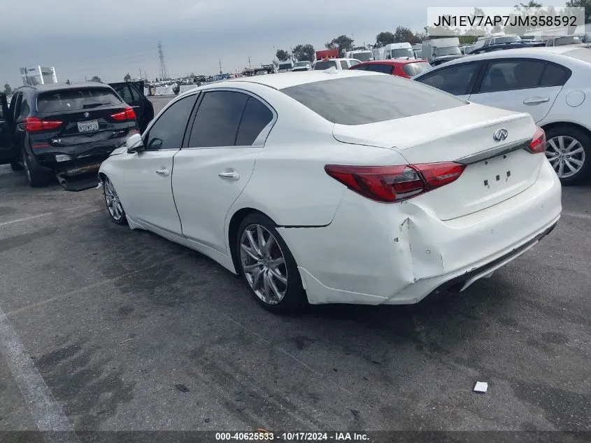 2018 Infiniti Q50 3.0T Sport VIN: JN1EV7AP7JM358592 Lot: 40625533