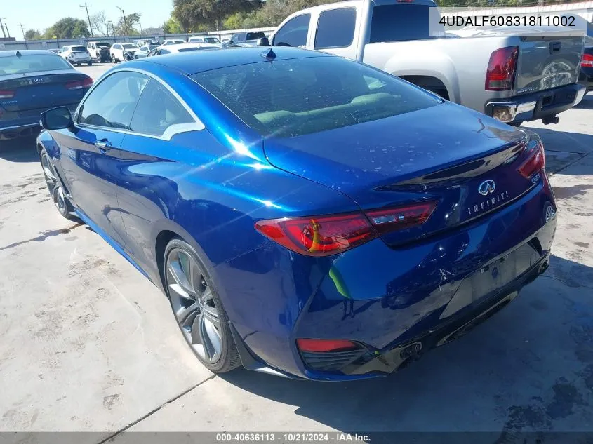 2018 Infiniti Q50 VIN: 4UDALF60831811002 Lot: 40636113