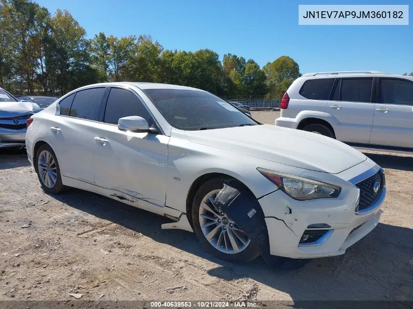 2018 Infiniti Q50 3.0T Luxe VIN: JN1EV7AP9JM360182 Lot: 40639553