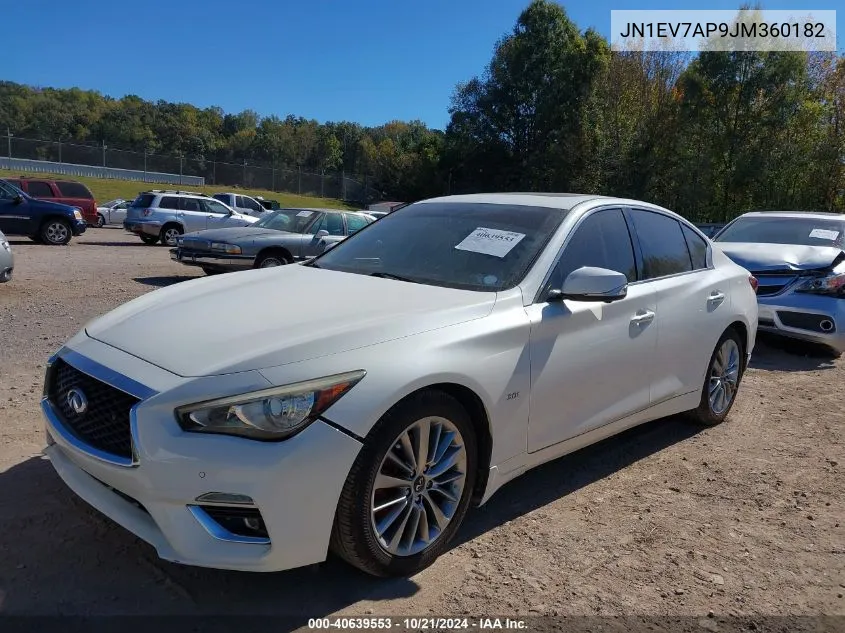 2018 Infiniti Q50 3.0T Luxe VIN: JN1EV7AP9JM360182 Lot: 40639553