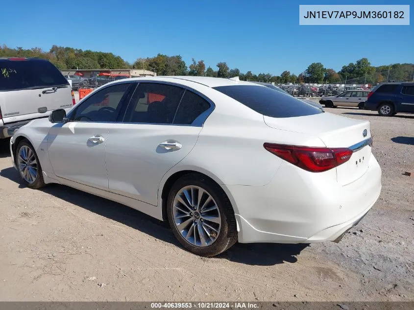 2018 Infiniti Q50 3.0T Luxe VIN: JN1EV7AP9JM360182 Lot: 40639553