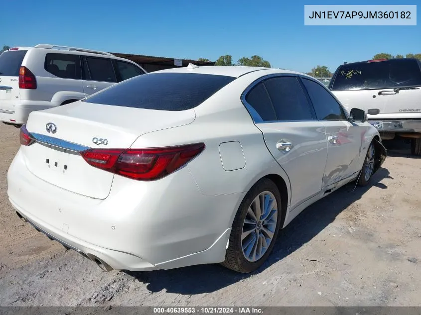 2018 Infiniti Q50 3.0T Luxe VIN: JN1EV7AP9JM360182 Lot: 40639553