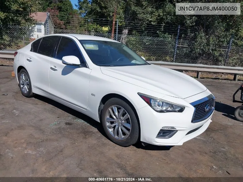 JN1CV7AP8JM400050 2018 Infiniti Q50 2.0T Pure