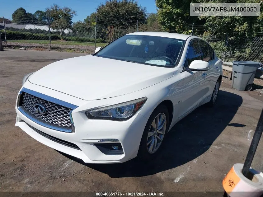 JN1CV7AP8JM400050 2018 Infiniti Q50 2.0T Pure