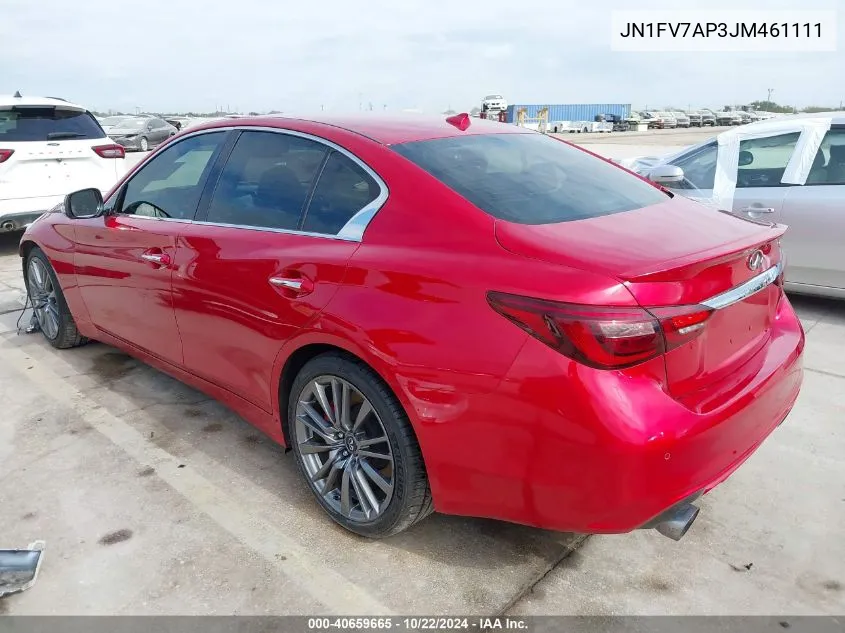 2018 Infiniti Q50 3.0T Red Sport 400 VIN: JN1FV7AP3JM461111 Lot: 40659665